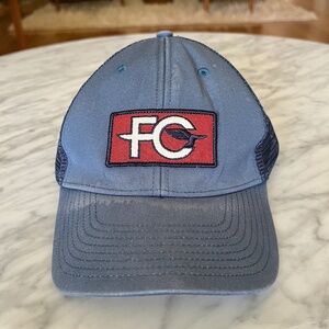 Patagonia FCD Anvil Patch Trucker Hat in Blue & Red